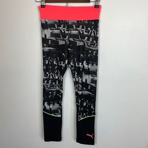 NWT Girls Puma Leggings Size Medium Color Black/Coral